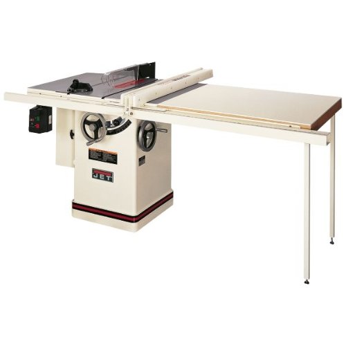 JET 708663PK JTAS-10XL50-W1 10-Inch Left Tilt 3-Horsepower 10-Inch Cabinet Saw with 50-Inch Xacta II Fence, 2 Cast Iron Extension Wings, Table Board, and Legs, 230-Volt 1-Phase