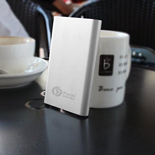 iPowers 8000mah Aluminum Body Dual USB Portable Power Bank External Backup Battery Charger Powerbank for iPhone 6 Plus 6+ 5s 5c 5 4s iPad Mini 2 3 iPod Nano 6 7 Touch Samsung Galaxy S5 S4 S3 Note 4 3 2 N7100 Nokia Lumia 930 1520 1020 HTC One M8 Nexus 5 4 Lg G3 and Other 5v Usb-charged Smartphones(silver)