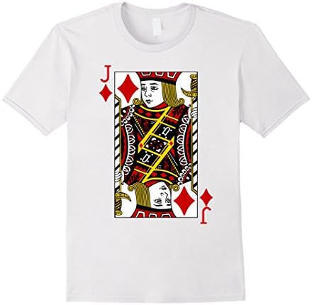 Men's Jack of Diamonds Playing Card Costume T-Shirt 2XL White