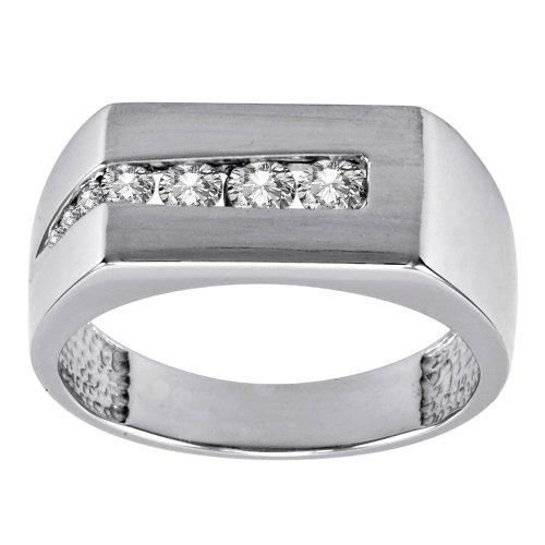 10k White Gold Men's Journey Diamond Ring (1/2 cttw, H-I Color, I3 Clarity)