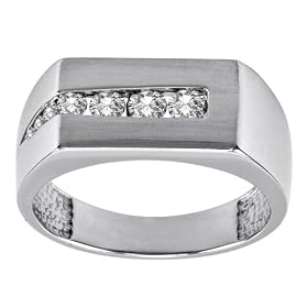 10k White Gold Men's Journey Diamond Ring (1/2 cttw, H-I Color, I3 Clarity)