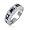 Bling Jewelry Art Deco Blue Sapphire Color CZ Alternating Stone Wedding Band Ring - Size 5