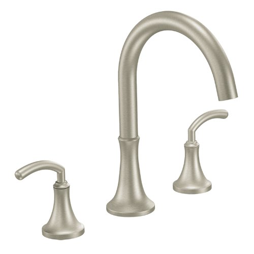 Moen T963BN Icon Two-Handle High Arc Roman Tub Faucet, Brushed Nickel (Valve Not Included)