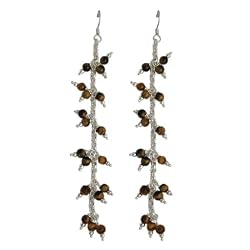 Sterling Silver Tigerseye Gemstone Earrings 4.5 Inches