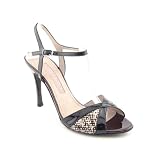 CALIGARIUS Gianna Ponyhair Sandals Heels Shoes Black SZ