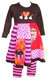 Boutique Baby Girls Chocolate Lovers Set: Dress & Leggings
