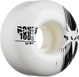 Bones Wheels 100s Standard Skateboard Wheel Set (55mm x 34mm/100A, White)