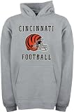 Cincinnati Bengals Youth Grey Helmet Logo Applique Hooded Sweatshirt