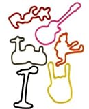 12/pk Jos Rock Band Shaped Rubber Bands Bracelets