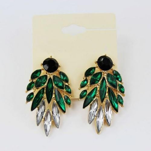 Bestpriceam Fashion Beautiful Occident Exquisite Crystal Earrings Stud Earrings (Green)