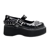 Cute Gothic Shoes Platform Mary Jane Shoes Army Military Shoes Bullets Hardware