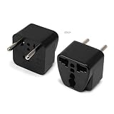 Universal to European Outlet Plug Adapter (Black)