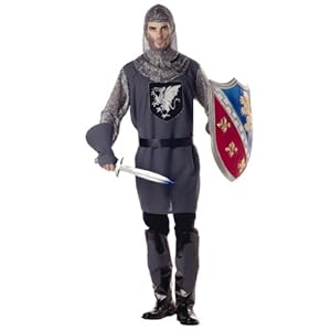 California Costumes Men's Valiant Knight Medieval M Black And Silver