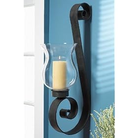 Cleft Wall Hurricane With Candle, 29Hx8W, METAL by Home Decorators Collection