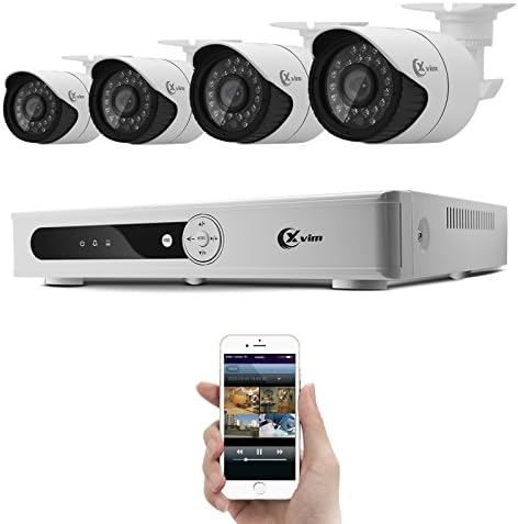 XVIM 8 Channel HDMI DVR CCTV Security Camera System with 4 x 720P Hi-Resolution Night Vision Outdoor Surveillance Cameras