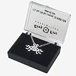 Small 'shapely' Flying Spaghetti Monster Pendant/Necklace - bright silver finish