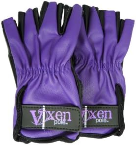 Vixen Pole Dance Fitness Gloves with Tack - 1 Pair (Purple, Large)