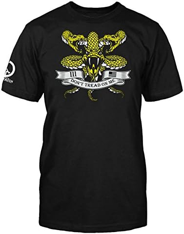 OVERWATCH Men's 3 Percenter Don't Tread on Me Snakes Shirt, Black, X-Large