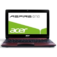 Acer Aspire One D255 25,6 cm (10,1 Zoll) Netbook (Intel Atom N450, 1,6GHz, 1GB RAM, 250GB HDD, Intel GMA3150, Bluetooth, Win 7 Starter + Android) rot