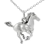 Sterling Silver Running Horse Necklace
