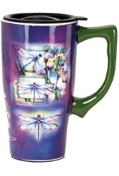 Spoontiques Dragonfly Travel Mug, Purple