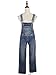 Anna-Kaci Womens Vintage Wash Straight Leg Denim Overalls With Pocket Bib