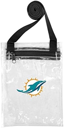 NFL Licensed Stadium Compliant Clear Crossbody Game Day Bag (Miami Dolphins)
