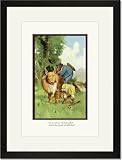 Black Framed/Matted Print 17x23, Teddy Roosevelt's Bears: Get On My Back