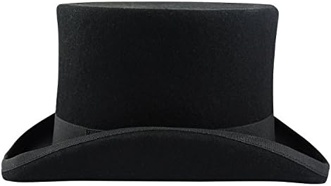 Mwfshop 100% Wool Victorian Mad Hatter Top Hat Vivi Magic Hat Performing Cap Black