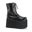 5 Inch MENS SIZING Wedge Gothic Ankle Boot Lace Up Front Platform