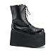 5 Inch MENS SIZING Wedge Gothic Ankle Boot Lace Up Front Platform
