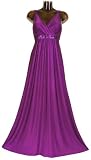 Long Evening Summer Party Holiday Maxi Dress Empire Style Deep Purple UK Sizes 10 - 30