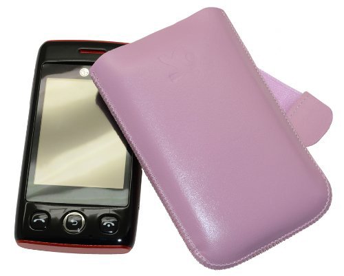 Suncase Ledertasche (Lasche f&uuml;r R&uuml;ckzugfunktion) f&uuml;r LG T300 Cookie Lite rosa