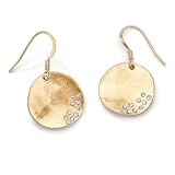 PalmBeach Jewelry Austrian Crystal Free-Form Disk Drop Pierced Earrings in Goldtone Metal