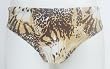 Nylon/Spandex Swimwear Bikini Brief with Inside Drawstring Seamless Front in Animal Print Sizes SM-XXL