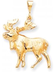 10k Yellow Gold Moose Charm