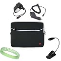 Black Amazon Kindle DX Carrying Sleeve With Extra Pocket + Rapid Kindle DX Car Charger + Kindle DX Wall Charger + Black Ebook Reader LED Light + Live*Laugh*Love Wrist Band!!! (Kindle DX Not Included)