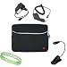 Black Amazon Kindle DX Carrying Sleeve With Extra Pocket + Rapid Kindle DX Car Charger + Kindle DX Wall Charger + Black Ebook Reader LED Light + Vangoddy tm, Live*Laugh*Love wrist band!!! (Kindle DX Not Included)