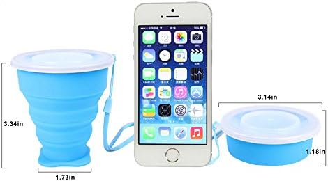 Superproducts Portable Collapsible Non-toxic Silicone Cup For Camping Hiking Trip (blue)
