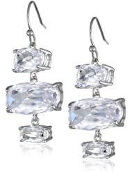 CZ by Kenneth Jay Lane "Trend" Multi-Triple Organic Shape Earwire Drop Earrings