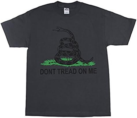 Don't tread on me rattlesnake T Shirt, L - Charcoal