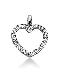 14K Gold 4 Prong set Diamond Heart Pendant (0.70 cttw, F - G Color, SI2 Clarity)