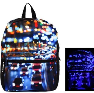 Mojo Bright City Lights Tech Ready Backpack Bag (Black &amp; White)