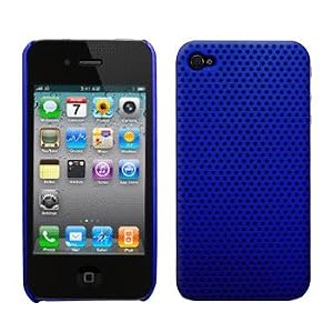 Mesh Faceplate Hard Case / Cover / Shell for Apple iPhone 4 / 4G - Dark Blue