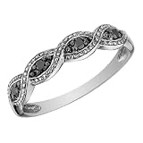 Infinity Black Diamond Ring in 10K White Gold