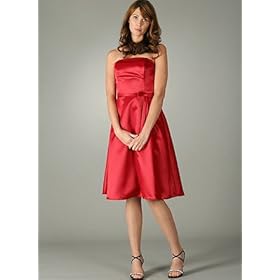 Strapless Satin CLASSIC A LINE Dress for Bridesmaid Formal Prom Wedding