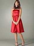 IMAGE OF Strapless Satin Classic A Line Dress X-Large RED
