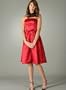 Strapless Satin Classic A Line Dress X-Small RED