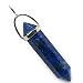 DOUBLE POINT Crystal Wand Pendant SILVER - LAPIS LAZULI