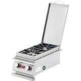 Cal Flame Natural Gas Deluxe Double Side Burner Built In